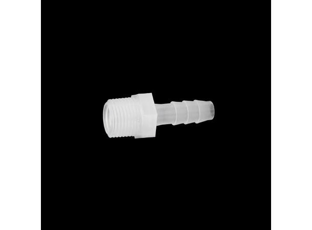 Slangenippel-adapter, 3/8" NPT to 10mm PP, semi-transparent 