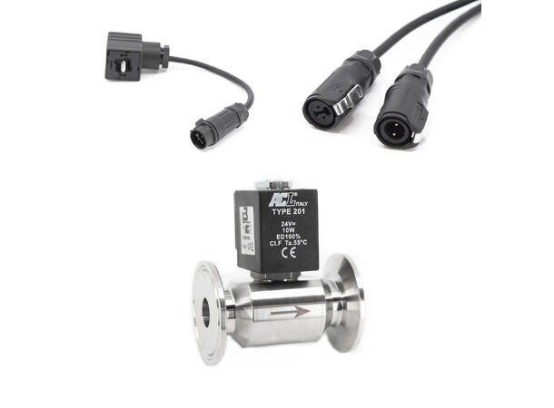 Magnetventil-pakke, TC1.5", Ø4.5 Med kabel og DIN-adapter 