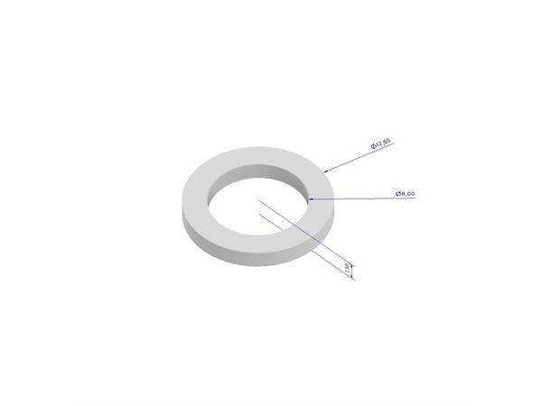 Pakning, 12x8x1.5mm, 2 stk Til inline sensor og O2/Co2 sten 