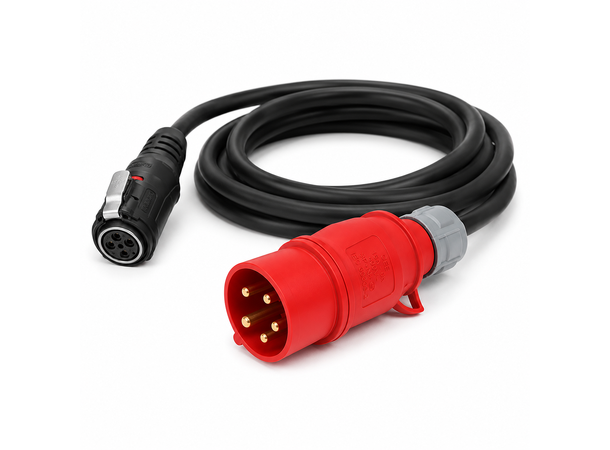 Strømkabel, 5m, CEE 400V 3-fas, 16A LP24 5-pin hunn, 5x1.5mm2 