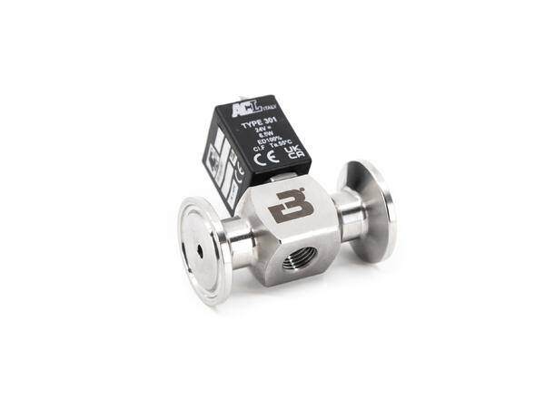 Magnetventil, TC34mm+M12, NC, DC24V Ø2.0 0-3 bar, 2.0mm hullåpning, med M12 