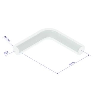 Silikon-albue, 90&#176; 16x25mm, semi-klar 100x100mm