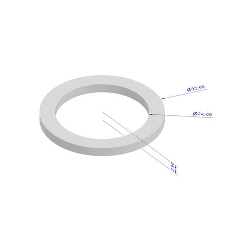 Pakning, 32x24x2.5mm, 2 stk Til TC34mm sveisefri flens