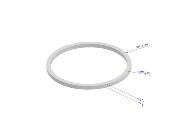 Pakning, 56x62x3mm, 2 stk Til 2" Sveisefri flens 