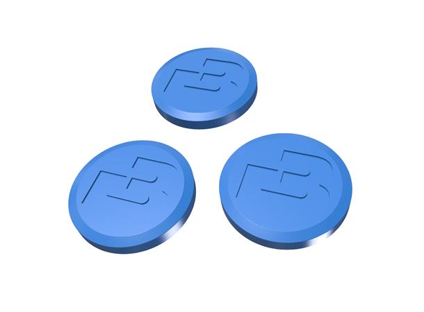 TC Caps, 2", 3-pack Blå silikon 