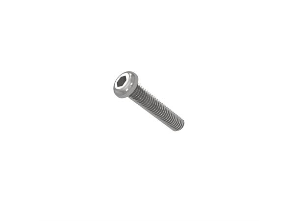 Bolt, M6x30mm, Button head, Hex 4mm SS304, gjengelengde 30mm 