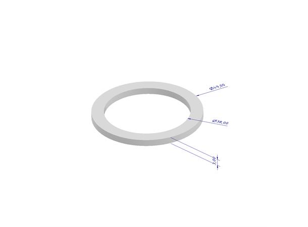 Pakning, 38x49x3mm, 2 stk Til 1.5" Sveisefri flens 
