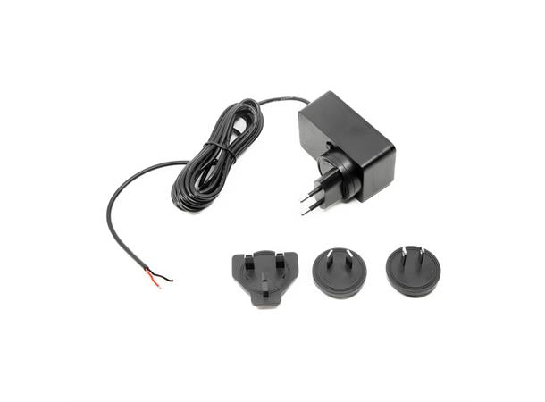 Strømforsyning - 24V DC, 40W, DIY 3 meter kabel, Universaladaptere 