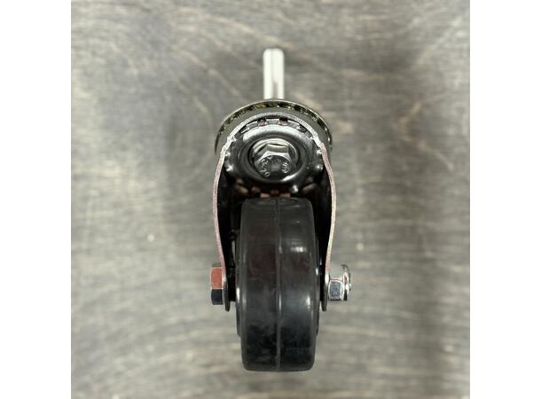 Hjul, Gummi, 3" med brems, M10 Svingbart hjul med brems 